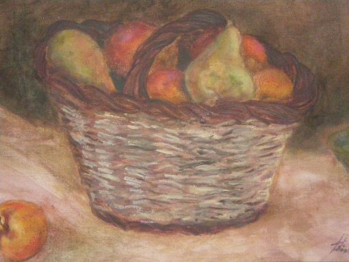 Óleo sobre lienzo "Castillo de fruta"